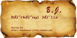 Bárkányi Júlia névjegykártya