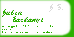 julia barkanyi business card